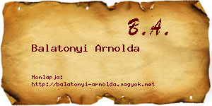 Balatonyi Arnolda névjegykártya